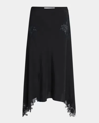 STELLA MCCARTNEY LACE HANDKERCHIEF MIDI SKIRT