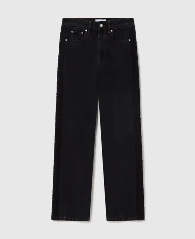 Stella Mccartney Lace High-rise Straight Leg Jeans In Black