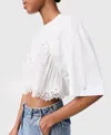 Stella Mccartney Lace Insert Cropped T-shirt In Red
