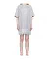 Stella Mccartney Blue Lace-insert Graphic T-shirt Minidress In Blue