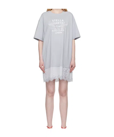 STELLA MCCARTNEY STELLA MCCARTNEY LACE-INSERT GRAPHIC T-SHIRT DRESS