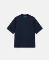 Stella Mccartney Lace Insert High Neck Top In Deep Navy