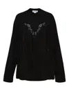 Stella Mccartney Lingerie Lace Insert Long Sleeve Top In Black In Black