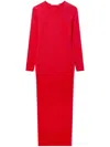 Stella Mccartney Lace-panel Midi Dress In Red