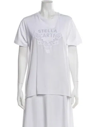 Pre-owned Stella Mccartney Lace Pattern Crew Neck T-shirt W/ Tags In White