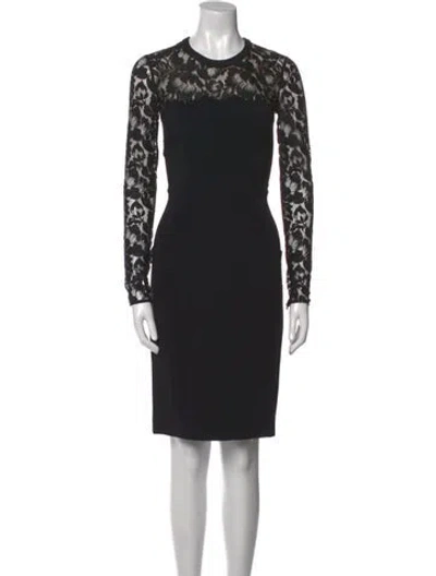 Pre-owned Stella Mccartney Lace Pattern Knee-length Dress In Black
