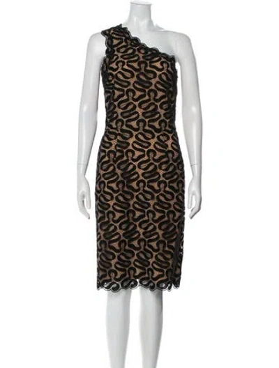 Pre-owned Stella Mccartney Lace Pattern Knee-length Dress In Black