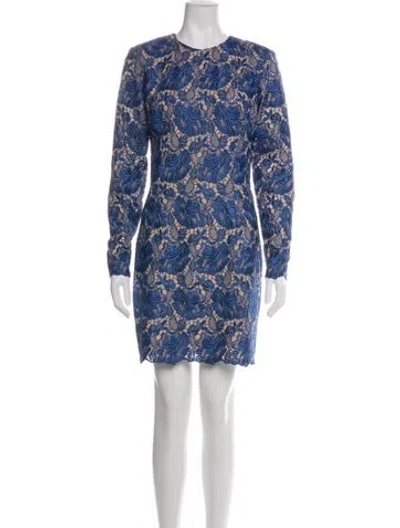 Pre-owned Stella Mccartney Lace Pattern Knee-length Dress In Blue