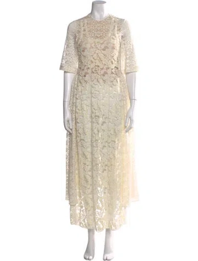 Pre-owned Stella Mccartney Lace Pattern Long Dress W/ Tags In Neutral