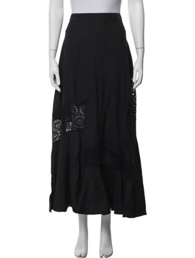 Pre-owned Stella Mccartney Lace Pattern Long Skirt In Blue