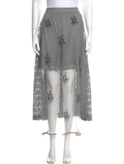 Pre-owned Stella Mccartney Lace Pattern Midi Length Skirt In Gray