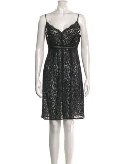 Pre-owned Stella Mccartney Lace Pattern Mini Dress In Black