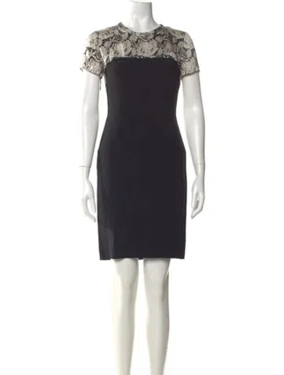 Pre-owned Stella Mccartney Lace Pattern Mini Dress In Black