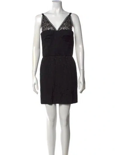 Pre-owned Stella Mccartney Lace Pattern Mini Dress In Black