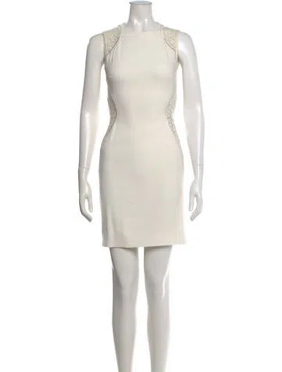 Pre-owned Stella Mccartney Lace Pattern Mini Dress In Neutral