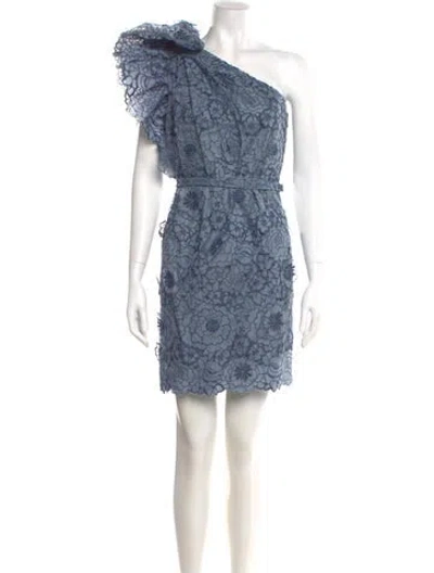 Pre-owned Stella Mccartney Lace Pattern Mini Dress W/ Tags In Blue