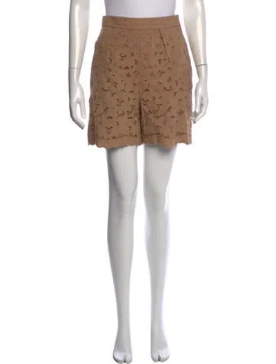 Pre-owned Stella Mccartney Lace Pattern Mini Shorts In Brown
