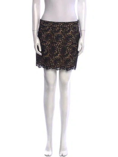 Pre-owned Stella Mccartney Lace Pattern Mini Skirt In Black