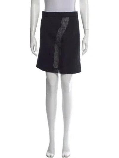 Pre-owned Stella Mccartney Lace Pattern Mini Skirt In Blue