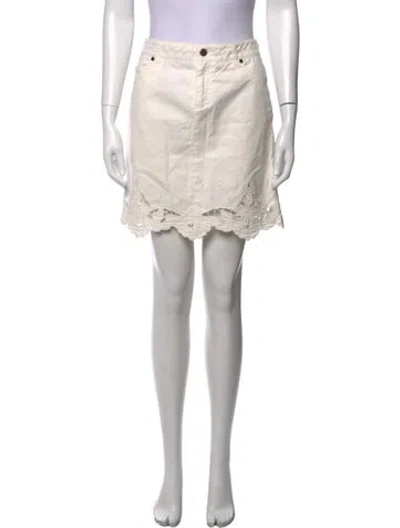Pre-owned Stella Mccartney Lace Pattern Mini Skirt In Neutrals