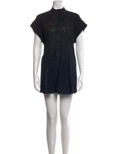 Pre-owned Stella Mccartney Lace Pattern Mock Neck Tunic In Black