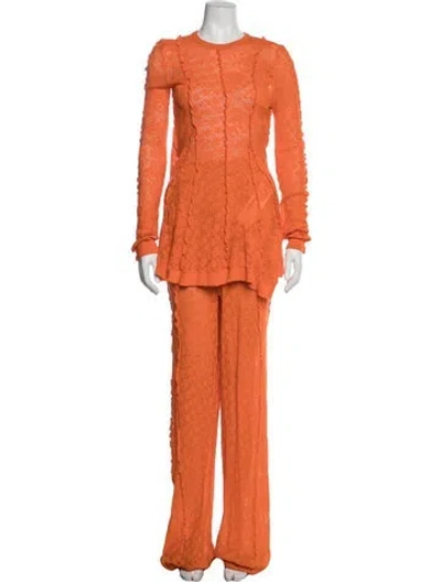 Pre-owned Stella Mccartney Lace Pattern Pant Set In Orange