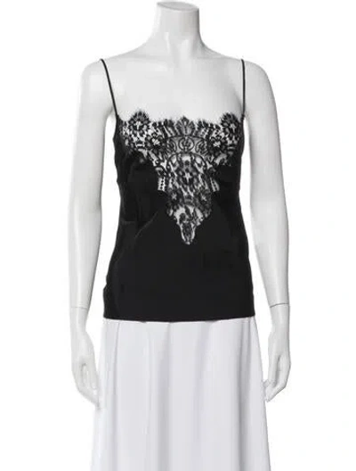 Pre-owned Stella Mccartney Lace Pattern Square Neckline Top In Black