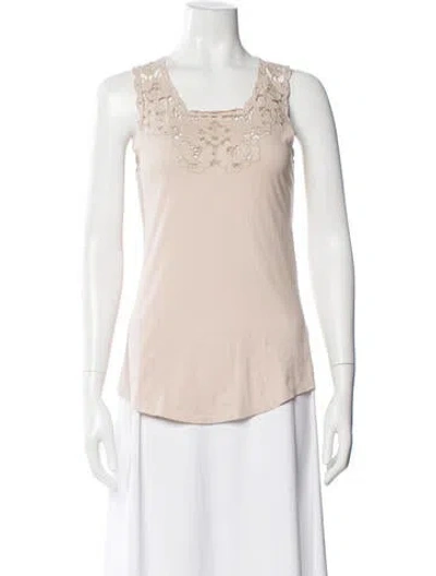 Pre-owned Stella Mccartney Lace Pattern Square Neckline Top In Neutral