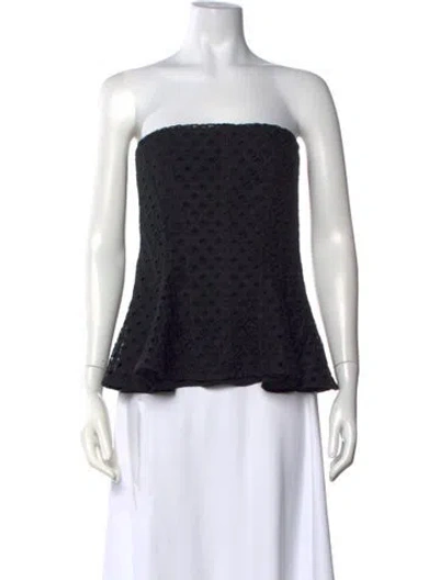 Pre-owned Stella Mccartney Lace Pattern Strapless Top In Black