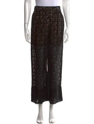 Pre-owned Stella Mccartney Lace Pattern Wide Leg Pants In Black