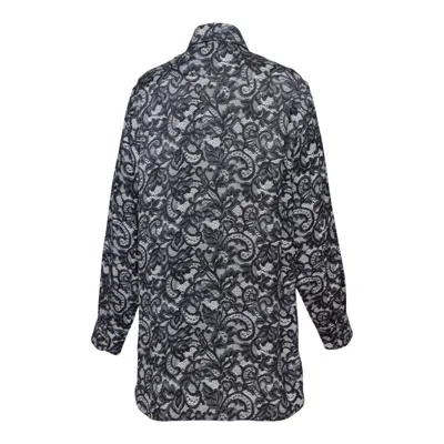 Stella Mccartney Lace Print Pj Shirt In Black