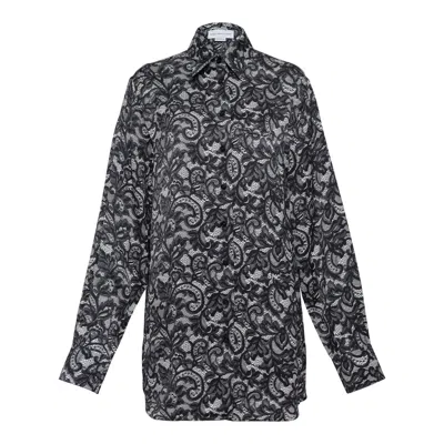Stella Mccartney Lace Print Pj Shirt In Black