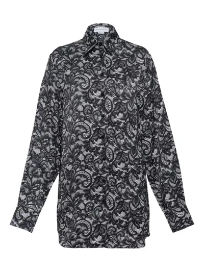 Stella Mccartney Lace-print Shirt In Black