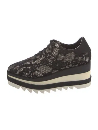 Pre-owned Stella Mccartney Lace Printed Chunky Sneakers In Black