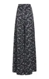 Stella Mccartney Lace-printed Jacquard Wide-leg Pants In Black,white