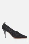 Stella Mccartney Square-toe Lace Stiletto Pumps In Black