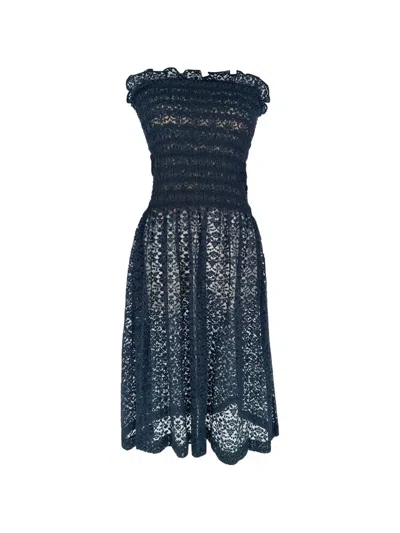 Pre-owned Stella Mccartney Lace Strapless Dress In Black
