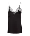 Stella Mccartney Satin Cami Featuring Lace Detail In Black
