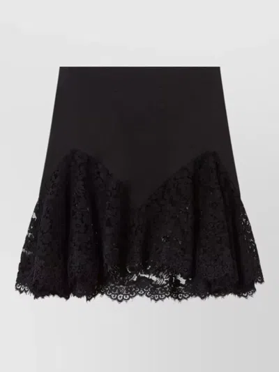 Stella Mccartney Lace Trim Mini Dress A Line Cut In Black