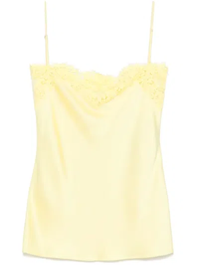 Stella Mccartney Lace-trim Tank Top In Yellow