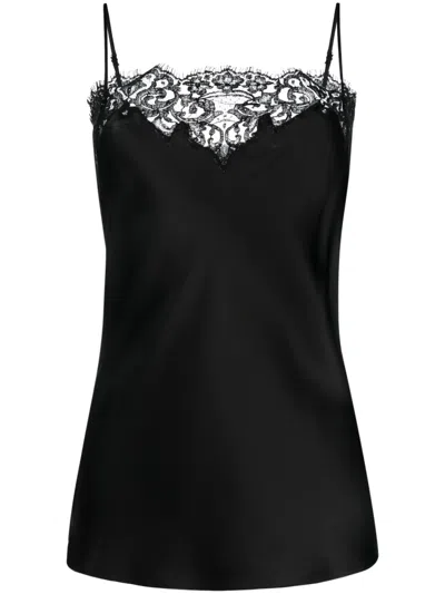 Stella Mccartney Women's Sleeveless Lace Satin Top In Black