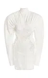 Stella Mccartney Lace-trimmed Crepe Jersey Mini Dress In White