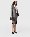 Stella Mccartney Lace-trimmed Pinstripe Midi Skirt In Gray