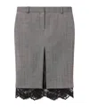 Stella Mccartney Lace-trimmed Pinstripe Midi Skirt In Gray