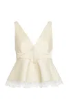 Stella Mccartney Lace-trimmed Satin Bustier Top In Neutral