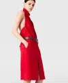 Stella Mccartney Lace-trimmed Satin Midi Skirt In Red