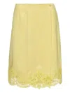 Stella Mccartney Lace-trimmed Short Skirt In Yellow