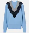 Stella Mccartney Lace-trimmed Virgin Wool Sweater