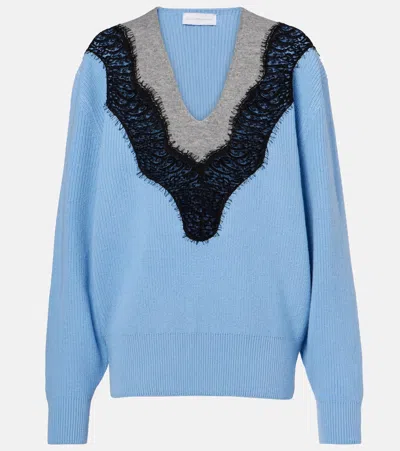 Stella Mccartney Lace-trimmed Virgin Wool Sweater