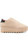 Stella Mccartney Sneak-elyse Alter Suede Platform Sneakers In Neutral